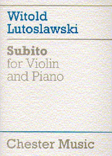 Witold Lutoslawski: Subito For Violin And Piano