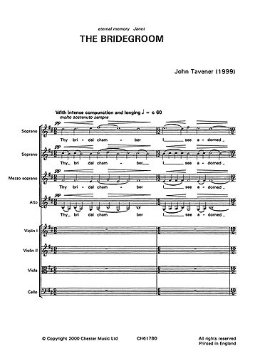 John Tavener: The Bridegroom (Score/Vocal Score)