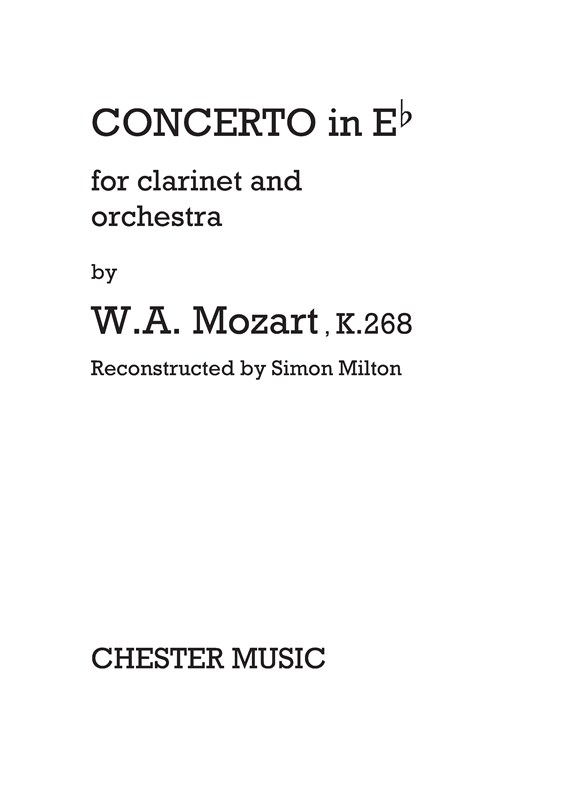 W.A. Mozart: Concerto in Eb (Clarinet/Piano)