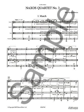 Peter Maxwell Davies: Naxos Quartet No.3 (Score)