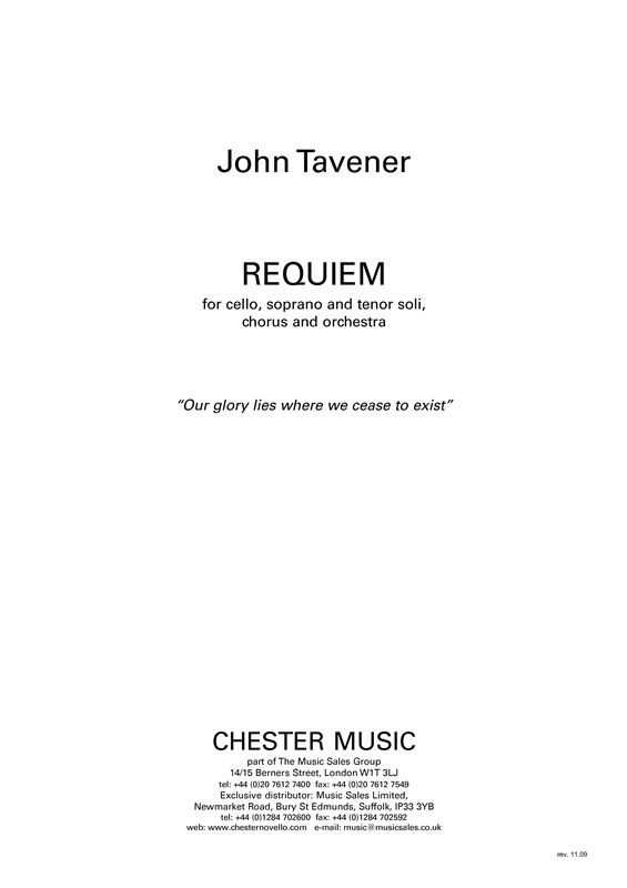 John Tavener: Requiem (Full Score)