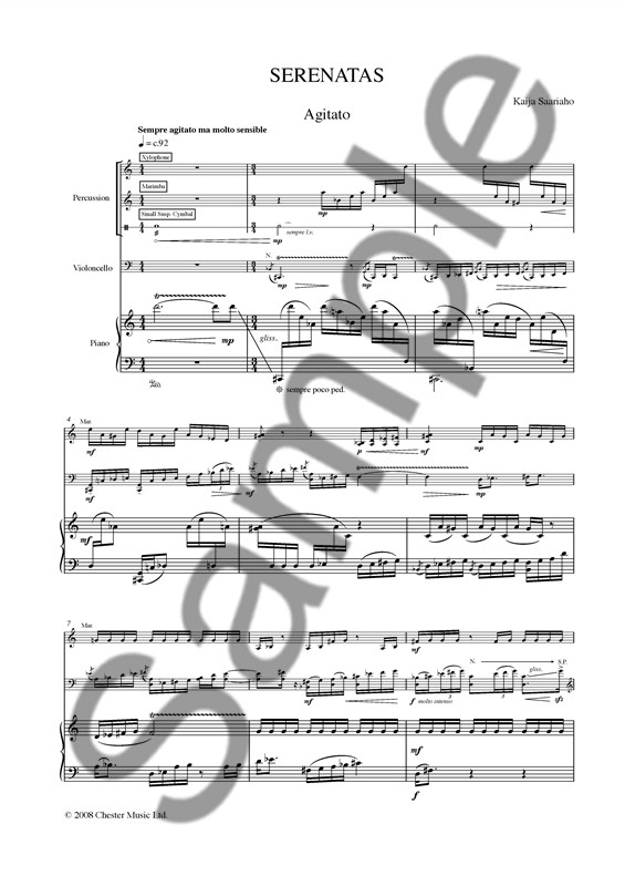 Kaija Saariaho: Serenatas (Score And Parts)