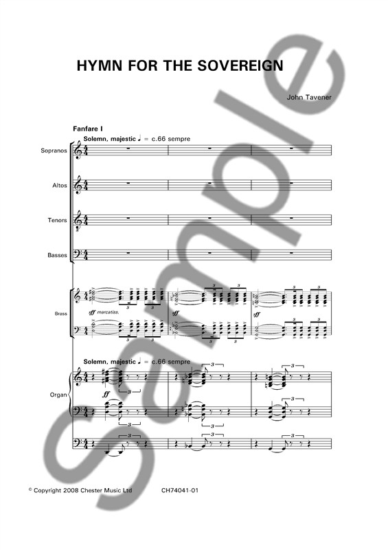 John Tavener: Hymn For The Sovereign (Vocal Score)