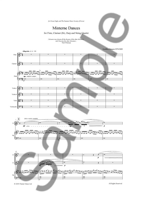 Geoffrey Burgon: Minterne Dances (Score/Parts)