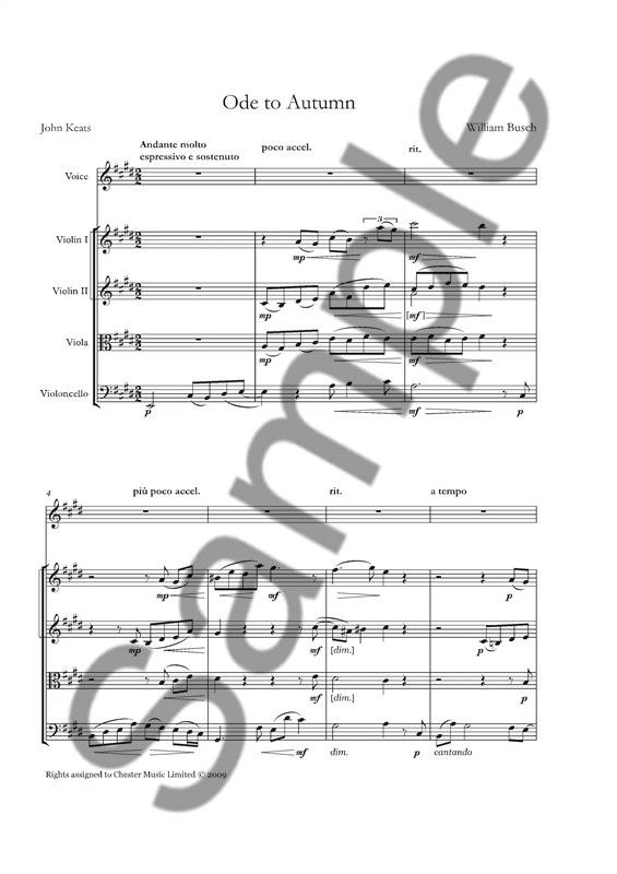 William Busch: Ode To Autumn (Score/Parts)