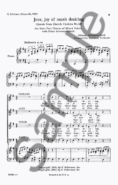 J.S. Bach: Jesu, Joy Of Man's Desiring (SATB)