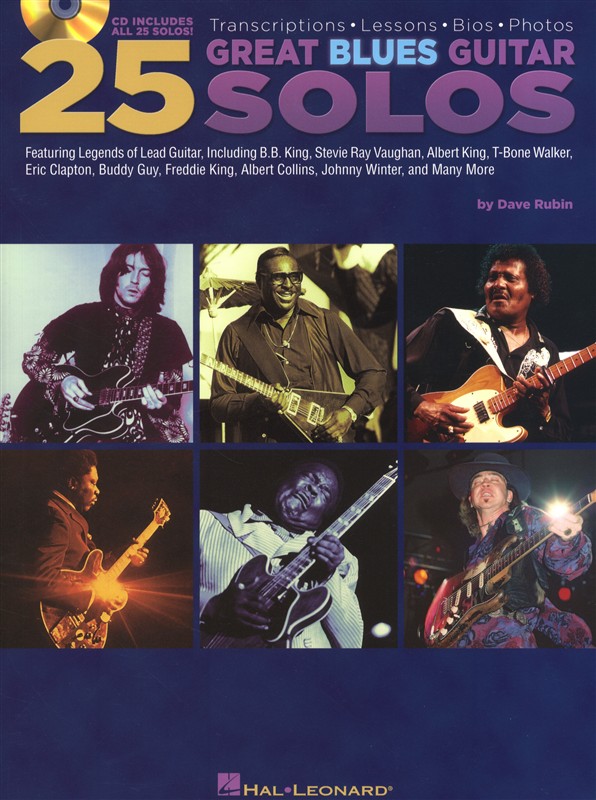 Dave Rubin: 25 Great Blues Guitar Solos - Transcriptions, Lessons, Bios And Phot