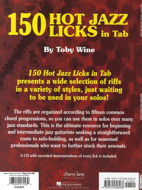 Toby Wine: 150 Hot Jazz Licks In Tab