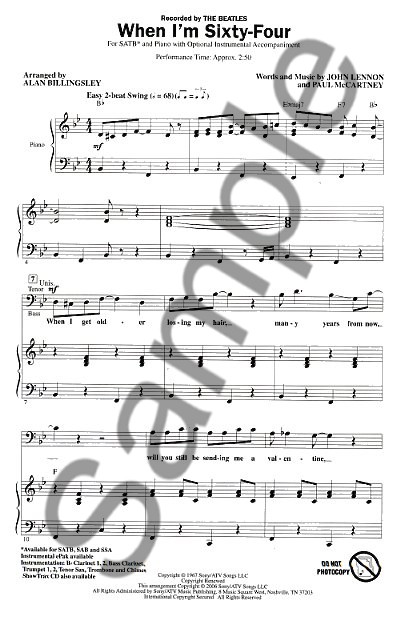 The Beatles: When I'm Sixty-Four (SATB)