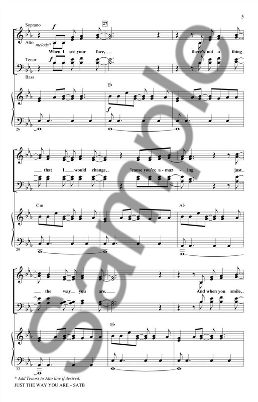 Bruno Mars: Just The Way You Are (SATB)