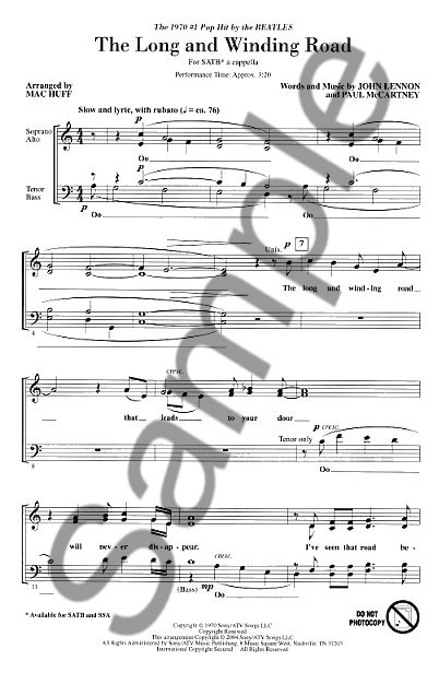 The Beatles: The Long And Winding Road (SATB)