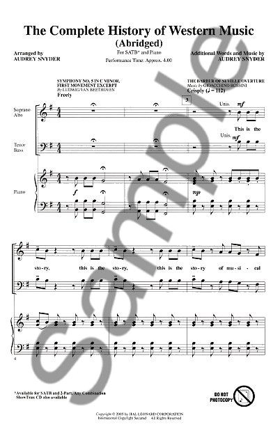 The Complete History Of Western Music (Abridged) - SATB