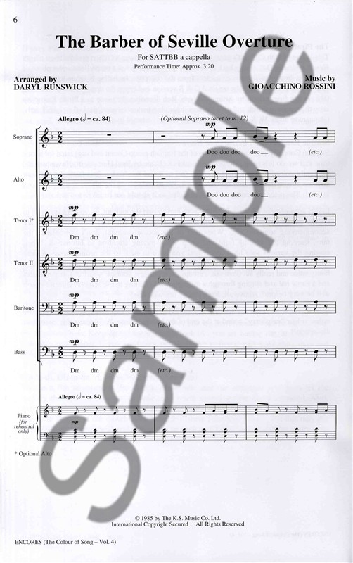 Encores: The King's Singers - Colour of Song Volume 4 (SATB)