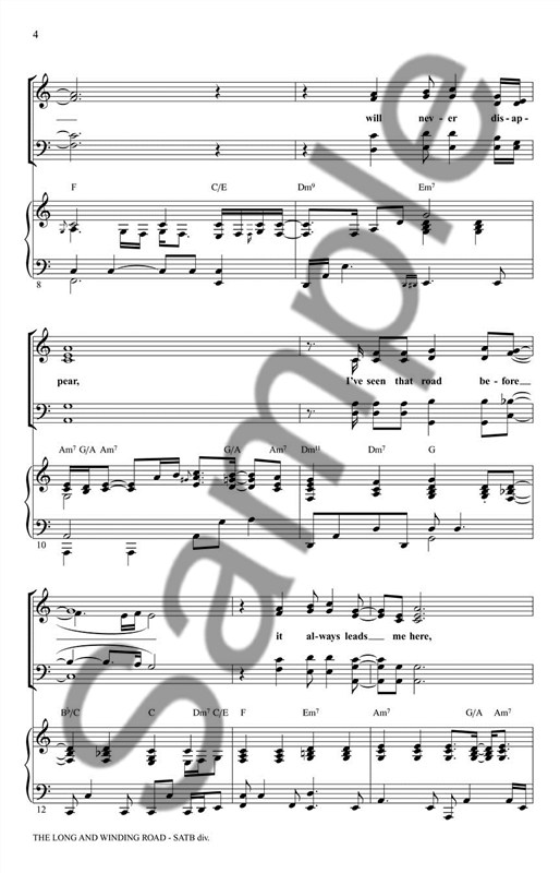 The Beatles: The Long And Winding Road (SATB)