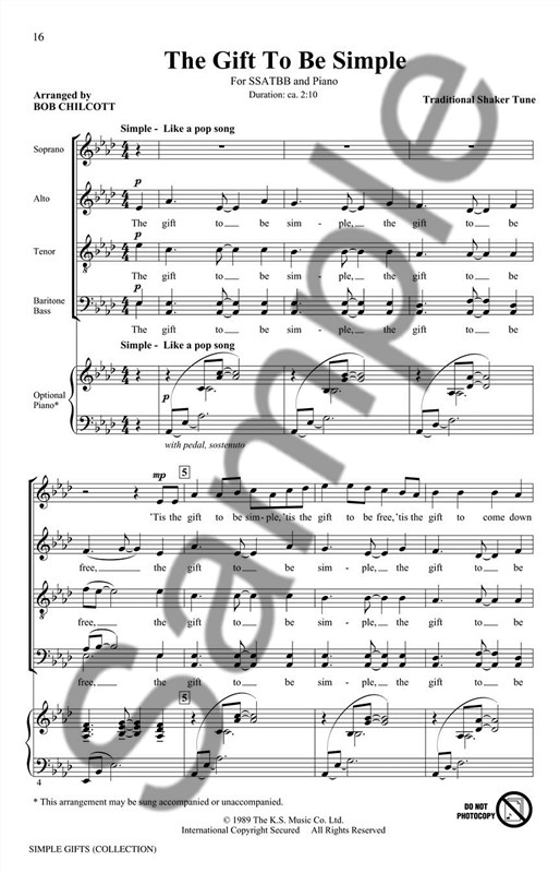 The King's Singers: Simple Gifts Collection (SATB)