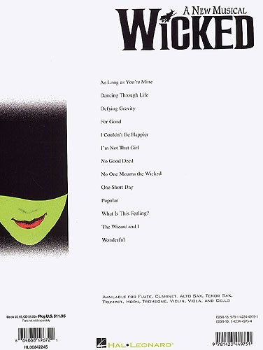 Hal Leonard Instrumental Play-Along: Wicked (Cello)