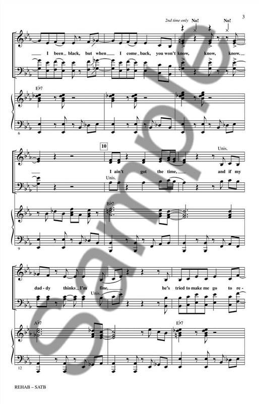 Amy Winehouse: Rehab (Glee) SATB