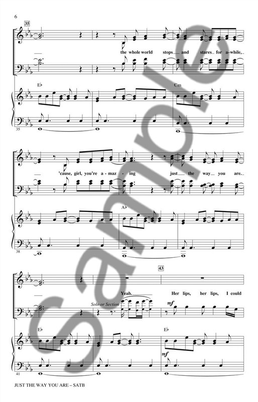 Bruno Mars: Just The Way You Are (SATB)