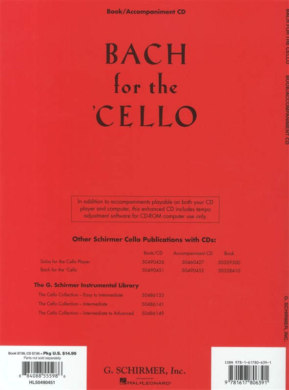 J.S. Bach: Bach For The Cello - 10 Easy Pieces In 1st Position