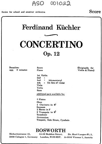 Ferdinand Kchler: Concertino In D Op.12