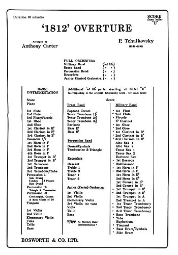 Tchaikovsky: 1812 Overture (additional Score/Parts)