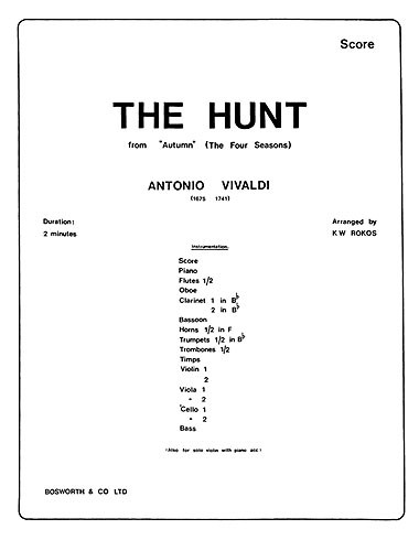 Vivaldi, A The Hunt Autumn The Four Seasons Rokos Orch (E) Sc/Pts