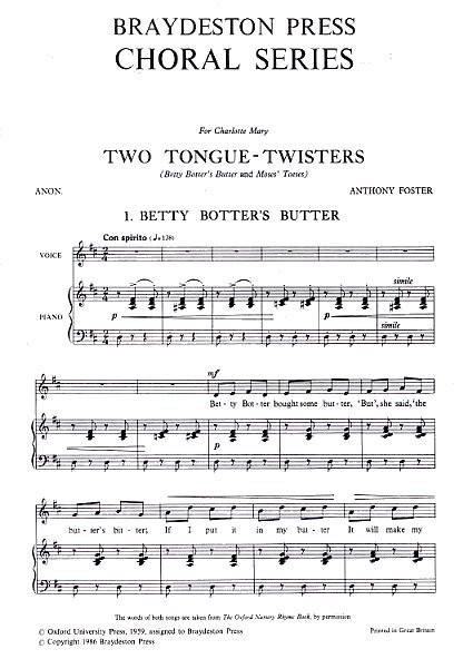 Anthony Foster: Two Tongue-Twisters