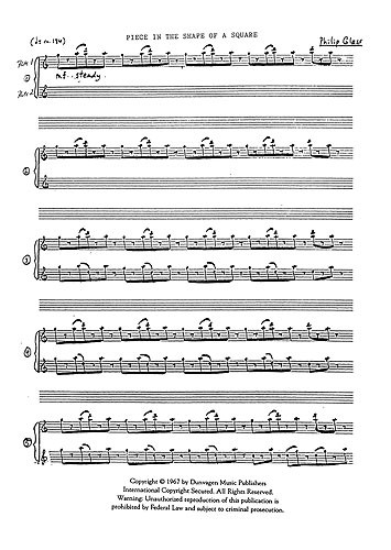 Glass: Piece In The Shape Of A Square (Score)