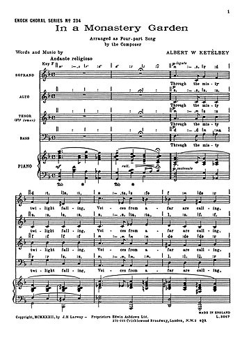 Albert Ketelbey: In A Monastery Garden (SATB)