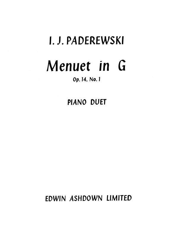 Ignacy Jan Paderewski: Minuet in G Op.14 No.1 (Piano Duet)