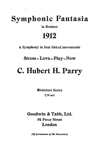 C. Hubert Parry: Symphony No.5 In B Minor 'Symphonic Fantasia' (Score)