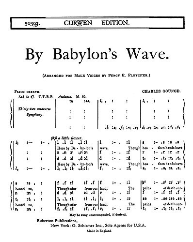 Gounod, C By Babylon's Wave Ttbb(Tonic)