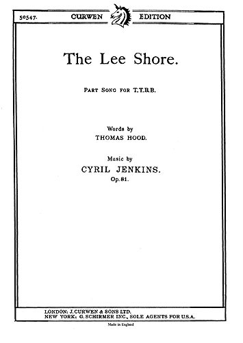 Jenkins, C The Lee Shore Ttbb/Piano