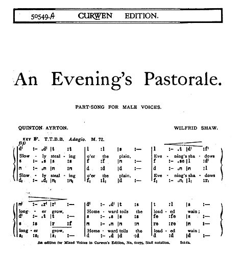 Shaw, W An Evening's Pastorale Ttbb/Tonic