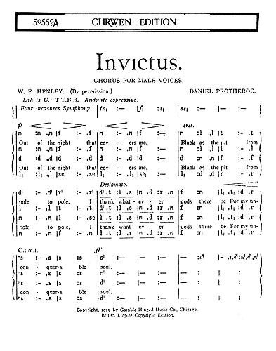 Protheroe, D Invictus Ttbb (Tonic)