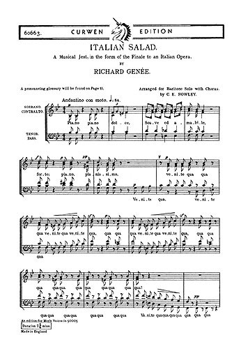 Genee, R Italian Salad Baritone Solo/Satb