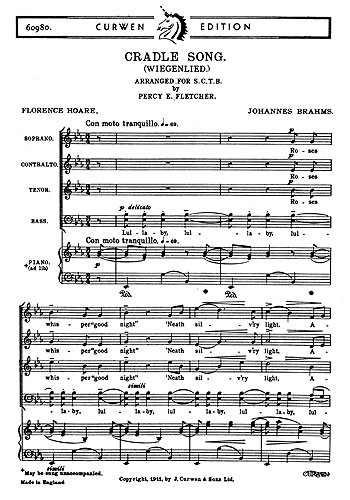 Brahms Cradle Song Satb