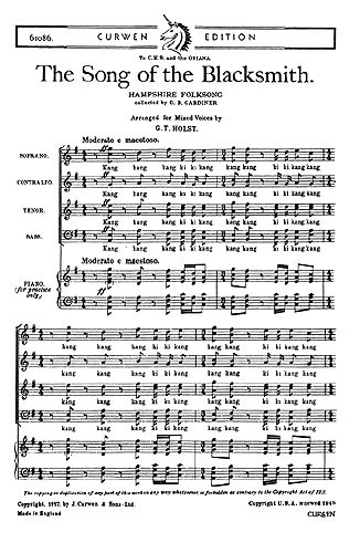 Holst, G The Song Of The Blacksmith Satb