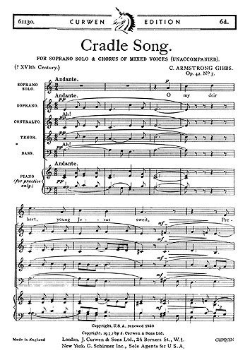 Cecil Armstrong Gibbs: Cradle Song (SSATB)