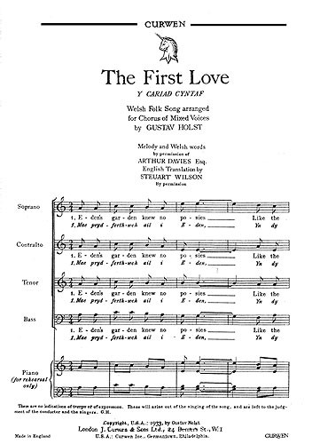 Holst, G The First Love Satb And Piano (Rehearsal Only)