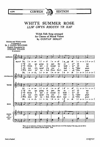 Gustav Holst: White Summer Rose (SATB)