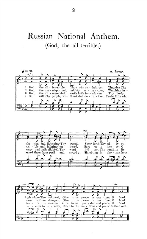 Lvoff Russian National Anthem Satb