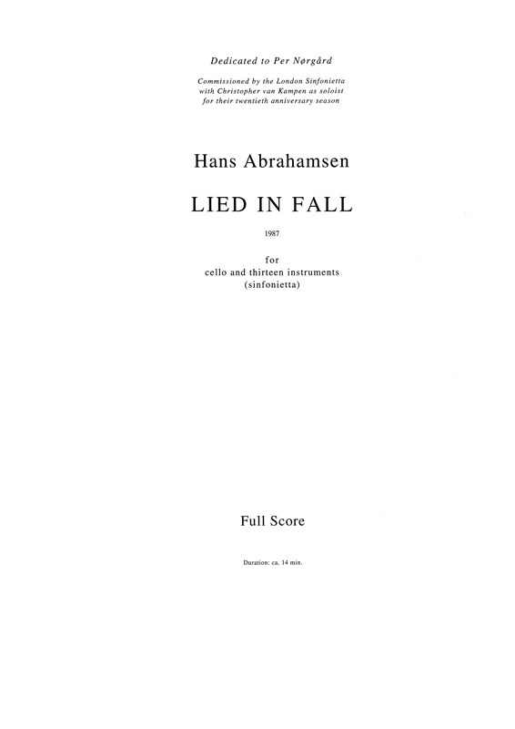 Abrahamsen Lied In Fall Sc