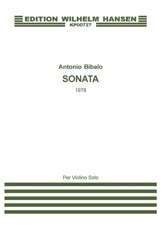 Antonio Bibalo: Sonata For Violin Solo