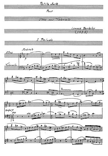 Lennox Berkeley: Petite Suite (Players' Score)