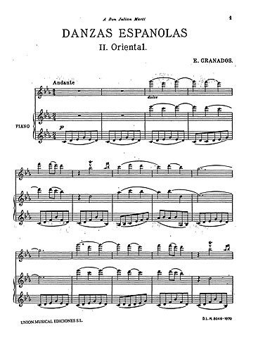 Granados: Danza Espanola No.2 Oriental (Amaz)for Clarinet(Tenor Sax) and Piano