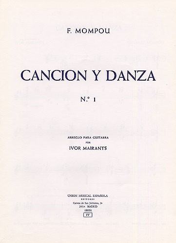 Mompou Cancion Y Danza No.1 (mairants) Guitar