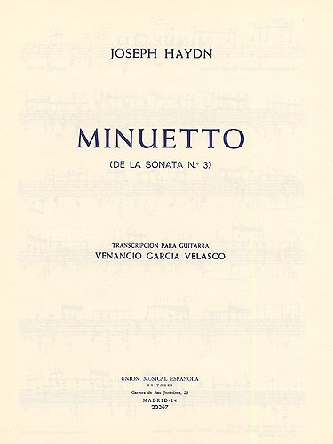 Haydn Minuetto (garcia Velasco) Guitar