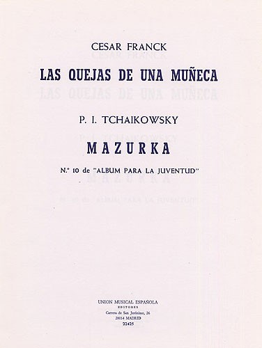 Franck Las Quejas/tchaikovsky Mazurka