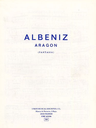 Albeniz Aragon Fantasia No.6 Suite Espanola Op.47 Piano